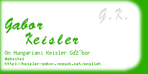 gabor keisler business card